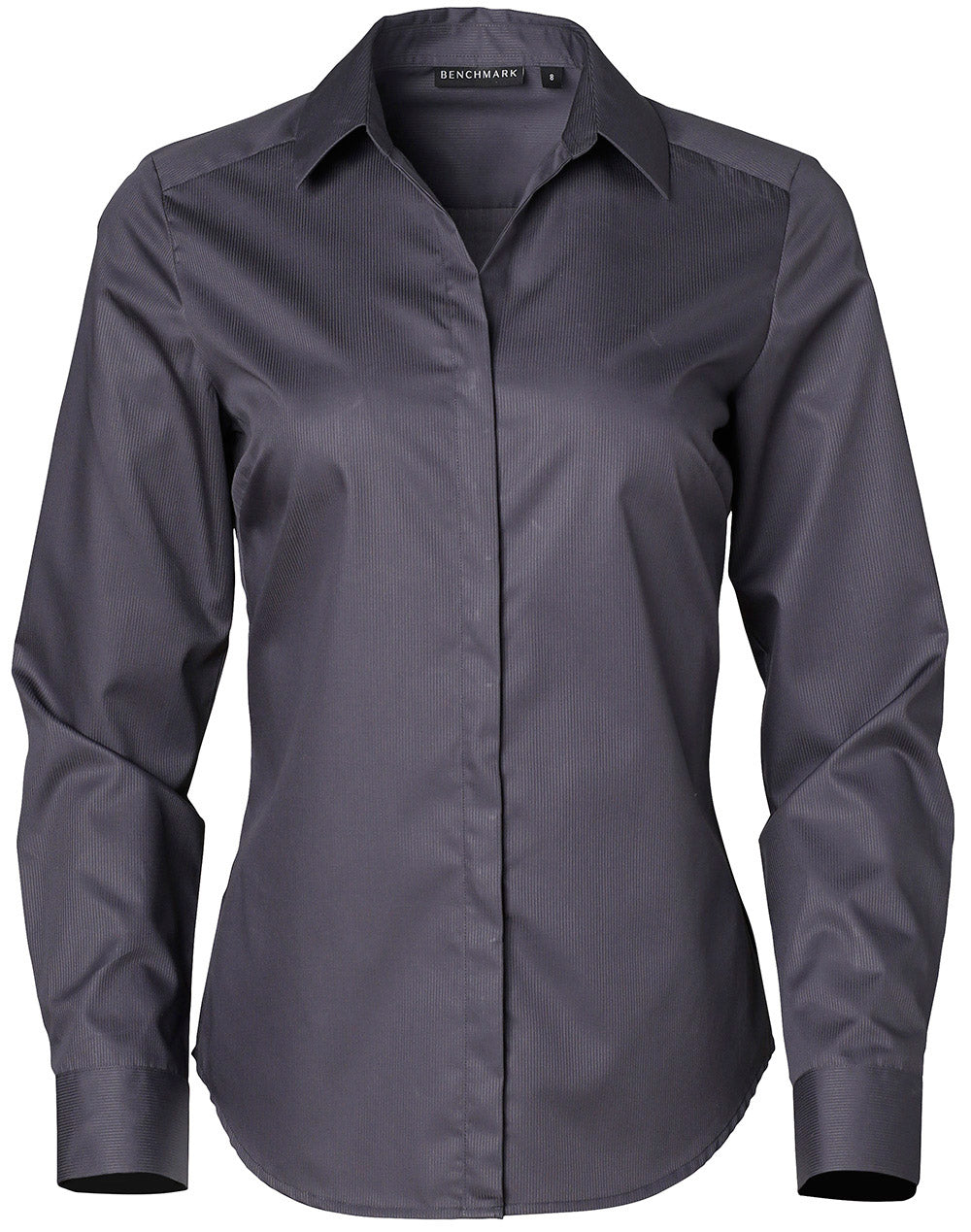 Barkley Ladies Taped Seam Long Sleeve Shirt - Storm Grey - Front