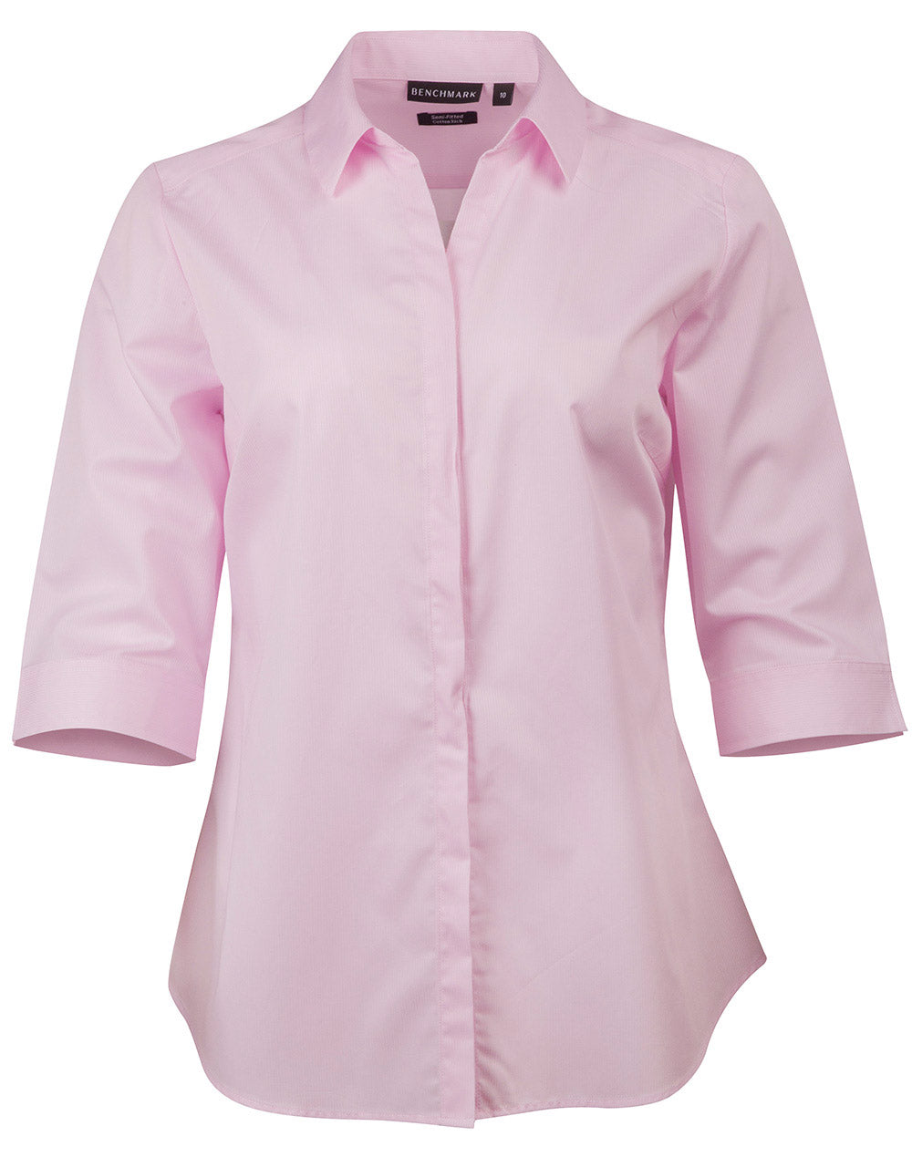 Barkley Ladies Taped Seam 3/4 Sleeve Shirt - Soft Pink - Front