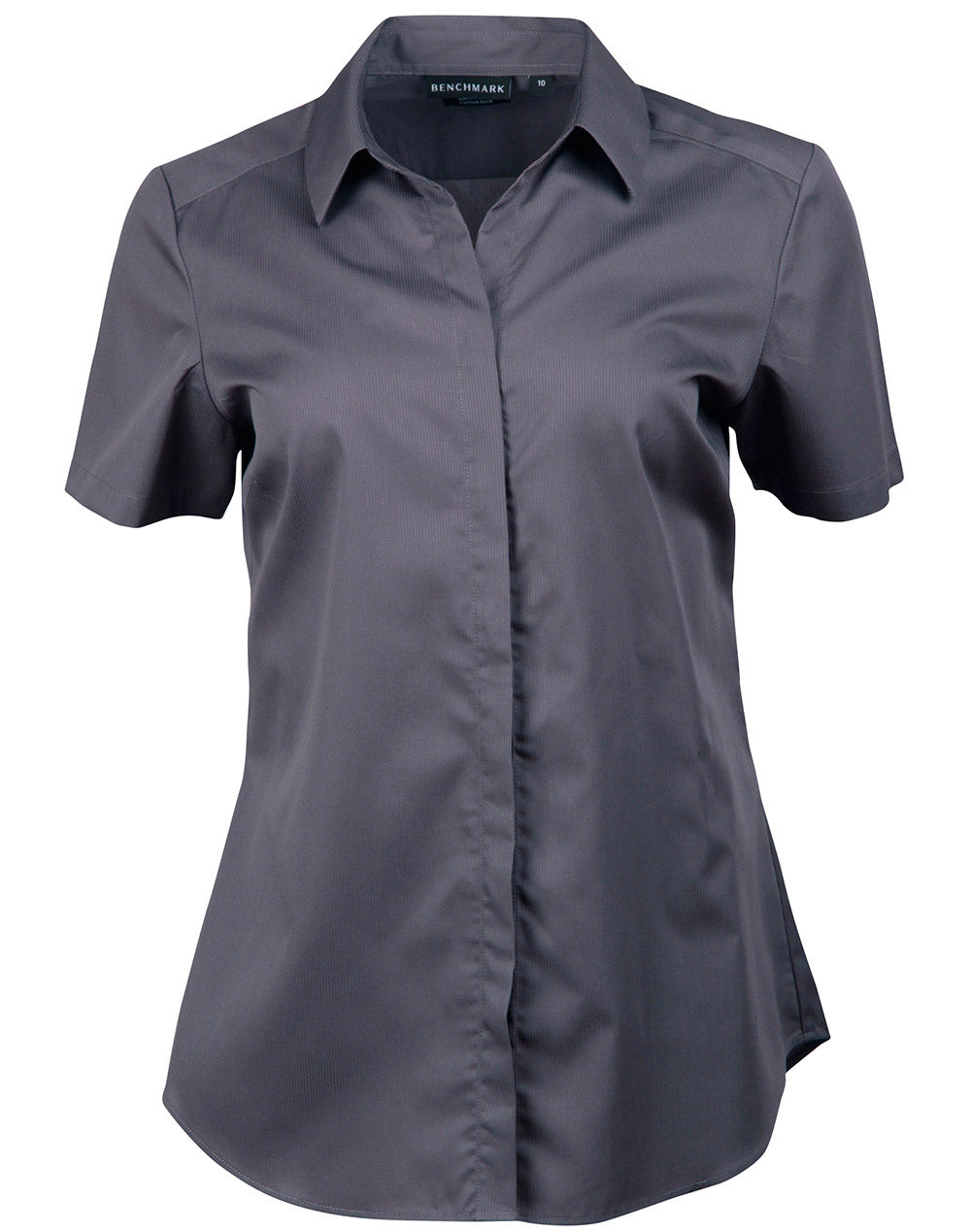Barkley Ladies Taped Seam Short Sleeve Shirt - Storm Grey - Front
