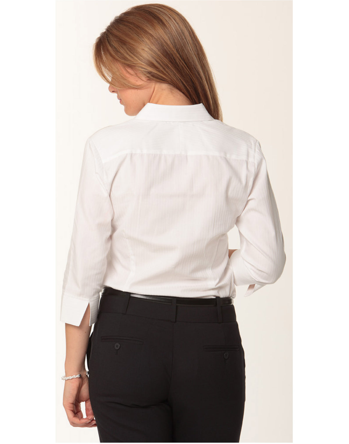 Women's Mini Herringbone 3/4 Sleeve Shirt - Back