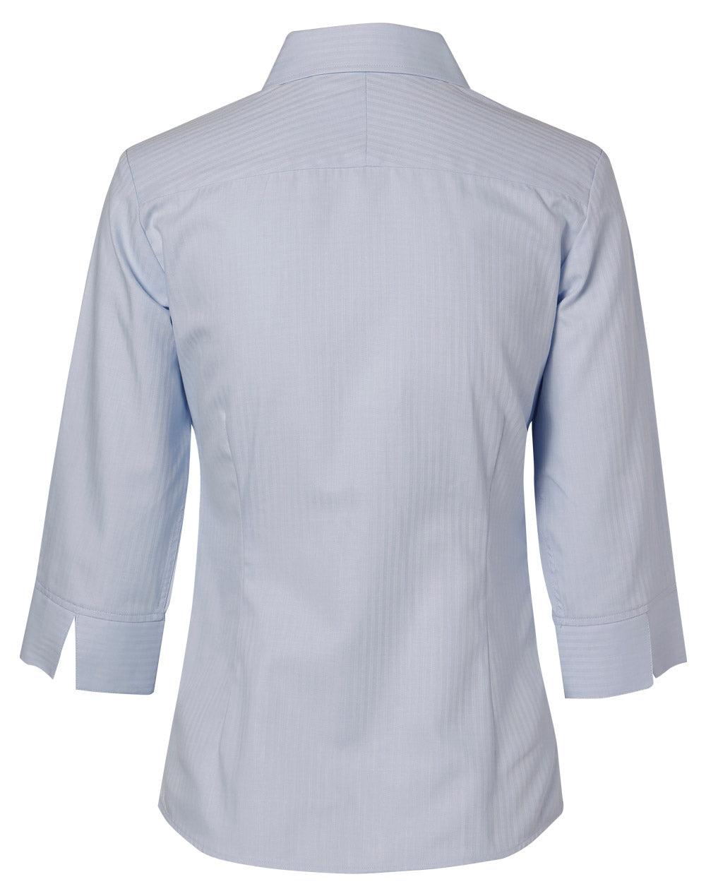 Women's Mini Herringbone 3/4 Sleeve Shirt - Pale Blue - Back