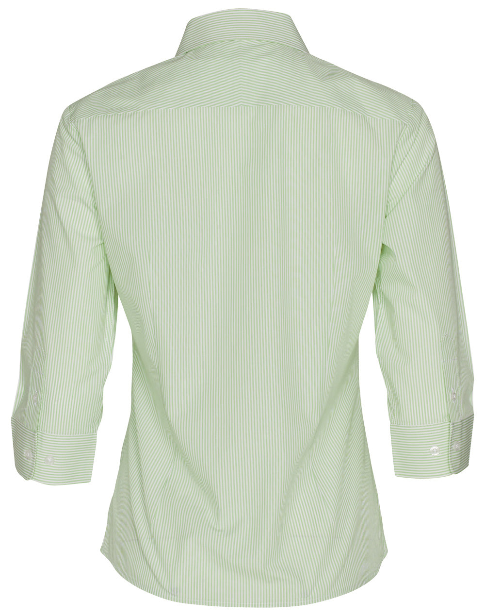 Women's Balance Stripe 3/4 Sleeve Shirt - Mint/White - Back