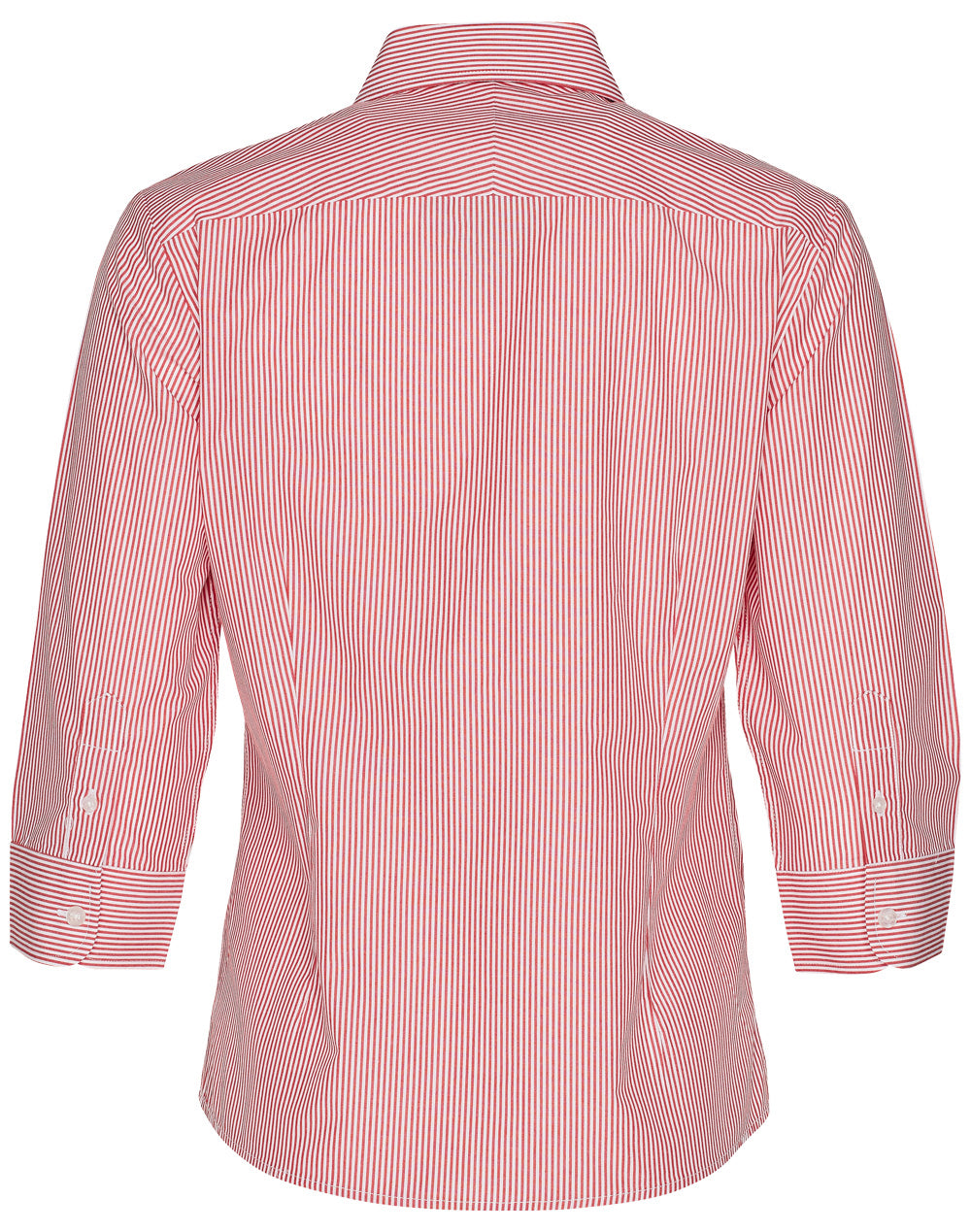 Women's Balance Stripe 3/4 Sleeve Shirt - Red/White - Back