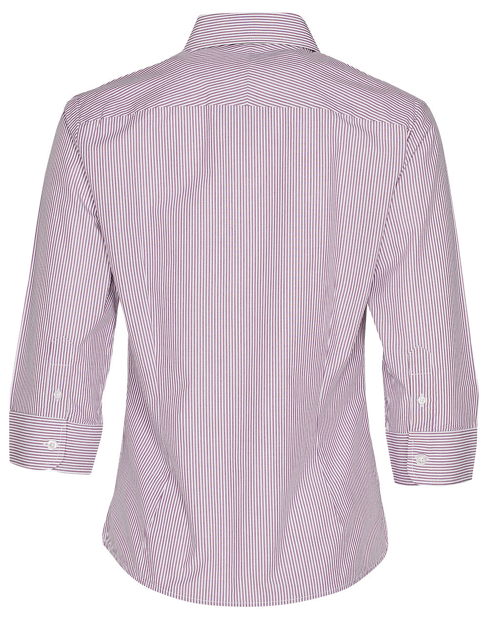 Women's Balance Stripe 3/4 Sleeve Shirt - Violet/White - Back