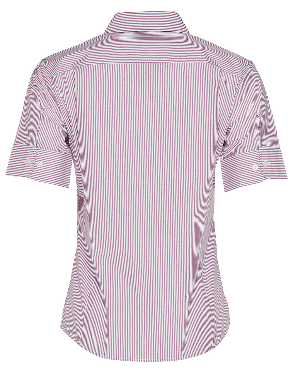 Women's Balance Stripe Short Sleeve Shirt - Violet/White - Back