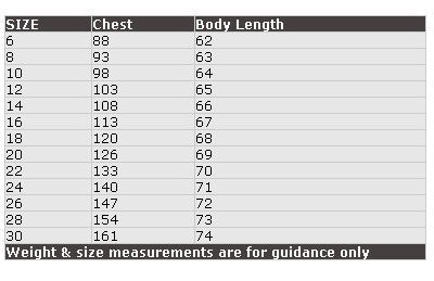 Women's Tic Stripe Long Sleeve Shirt - Size guide