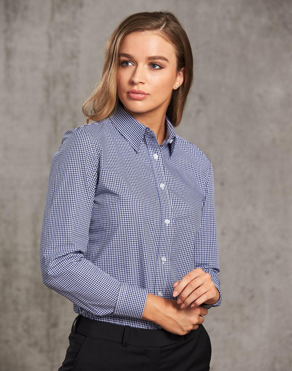 Ladies’ Multi-Tone Check Long Sleeve Shirt
