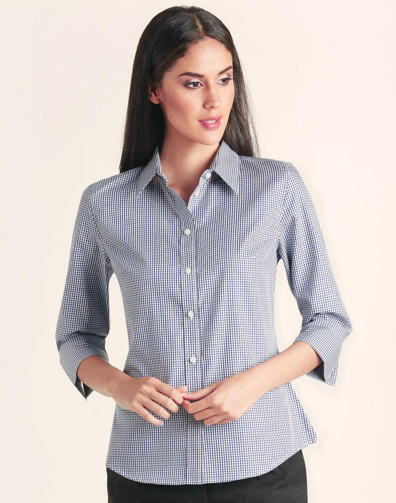 Ladies’ Multi-Tone Check 3/4 Sleeve Shirt