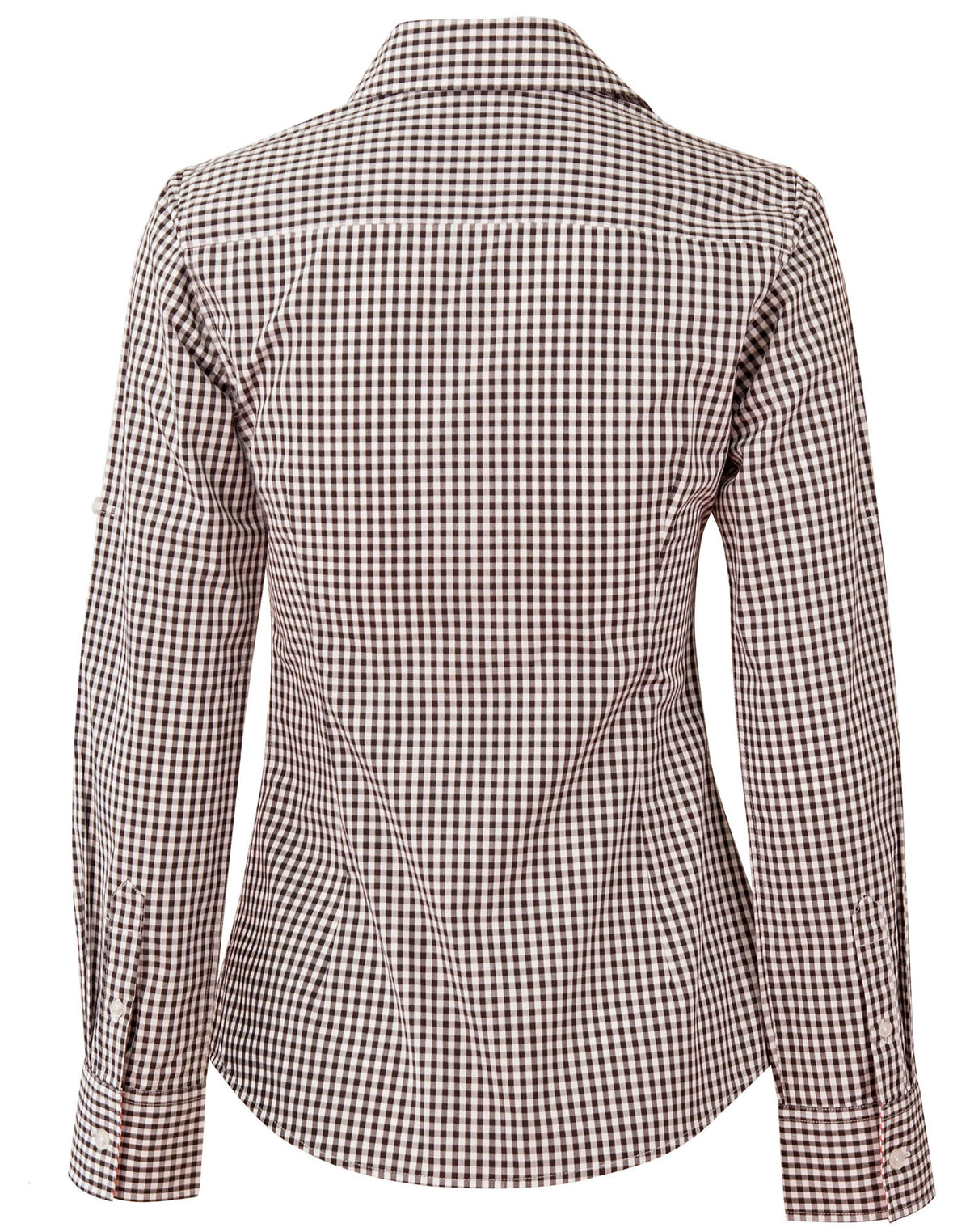 Ladies’ Gingham Check Long Sleeve Shirt - Back