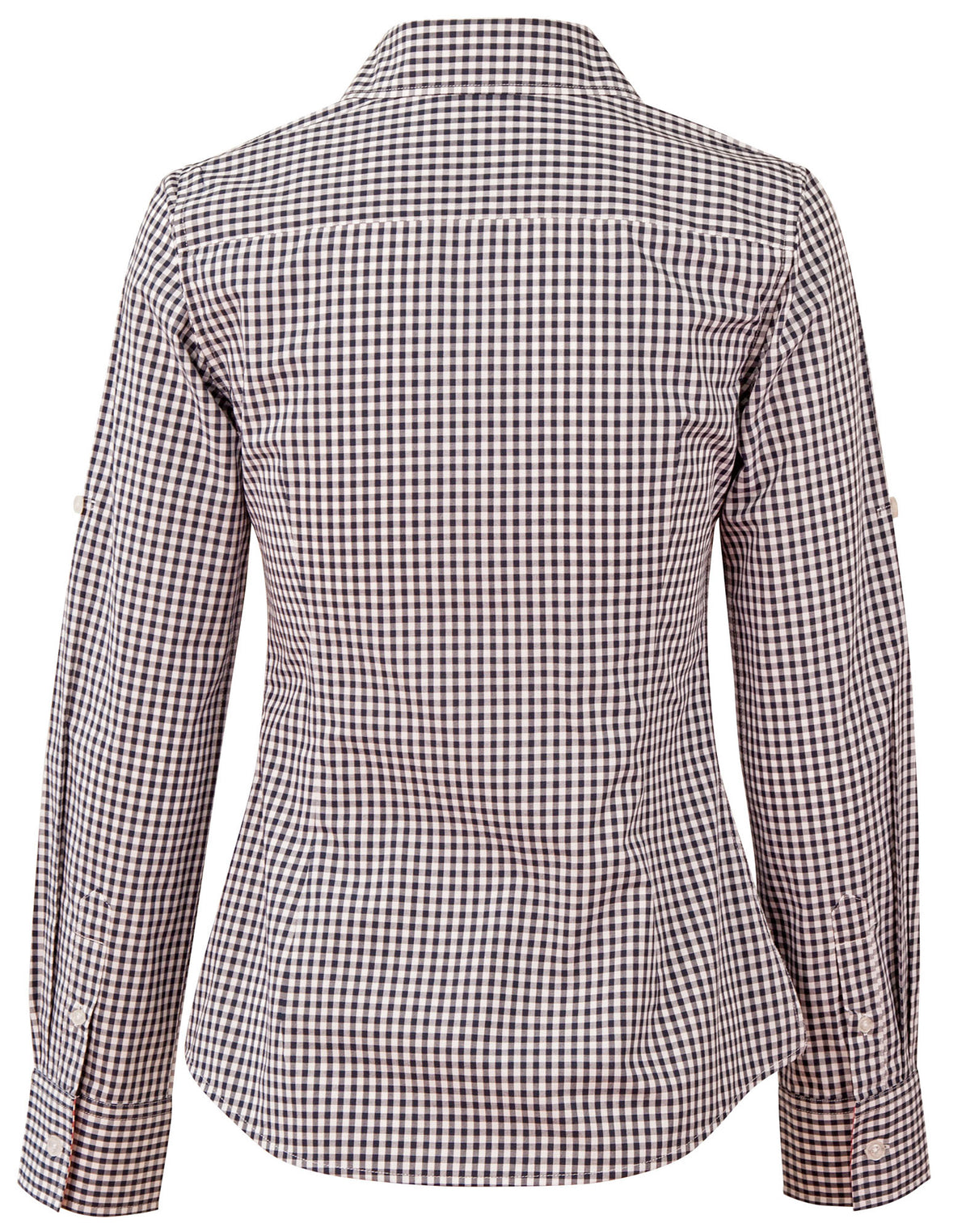 Ladies’ Gingham Check Long Sleeve Shirt - Back