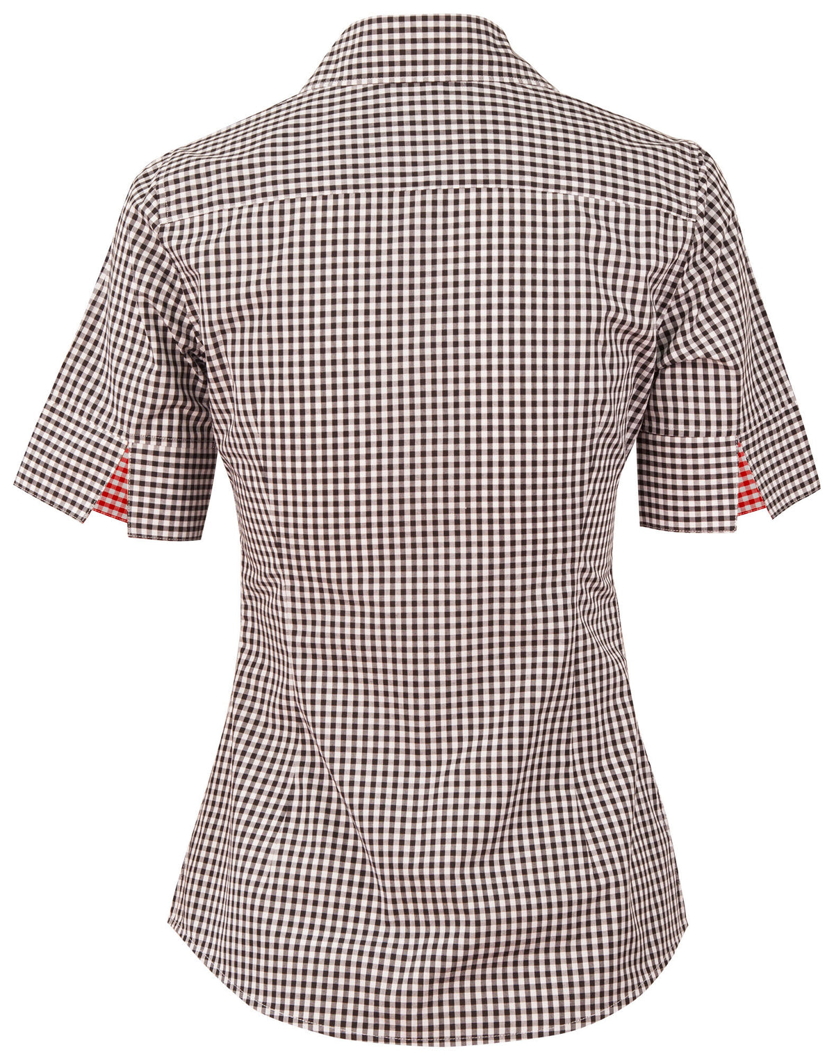 Ladies’ Gingham Check Short Sleeve Shirt - Back