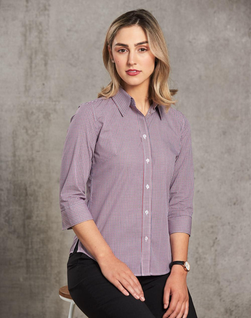 Ladies’ two tone Mini Gingham 3/4