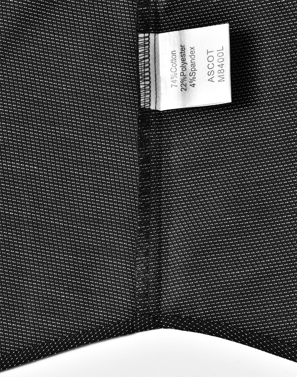 Ascot Ladies Long Sleeve Dot Jacquard Stretch Shirt - Black - View