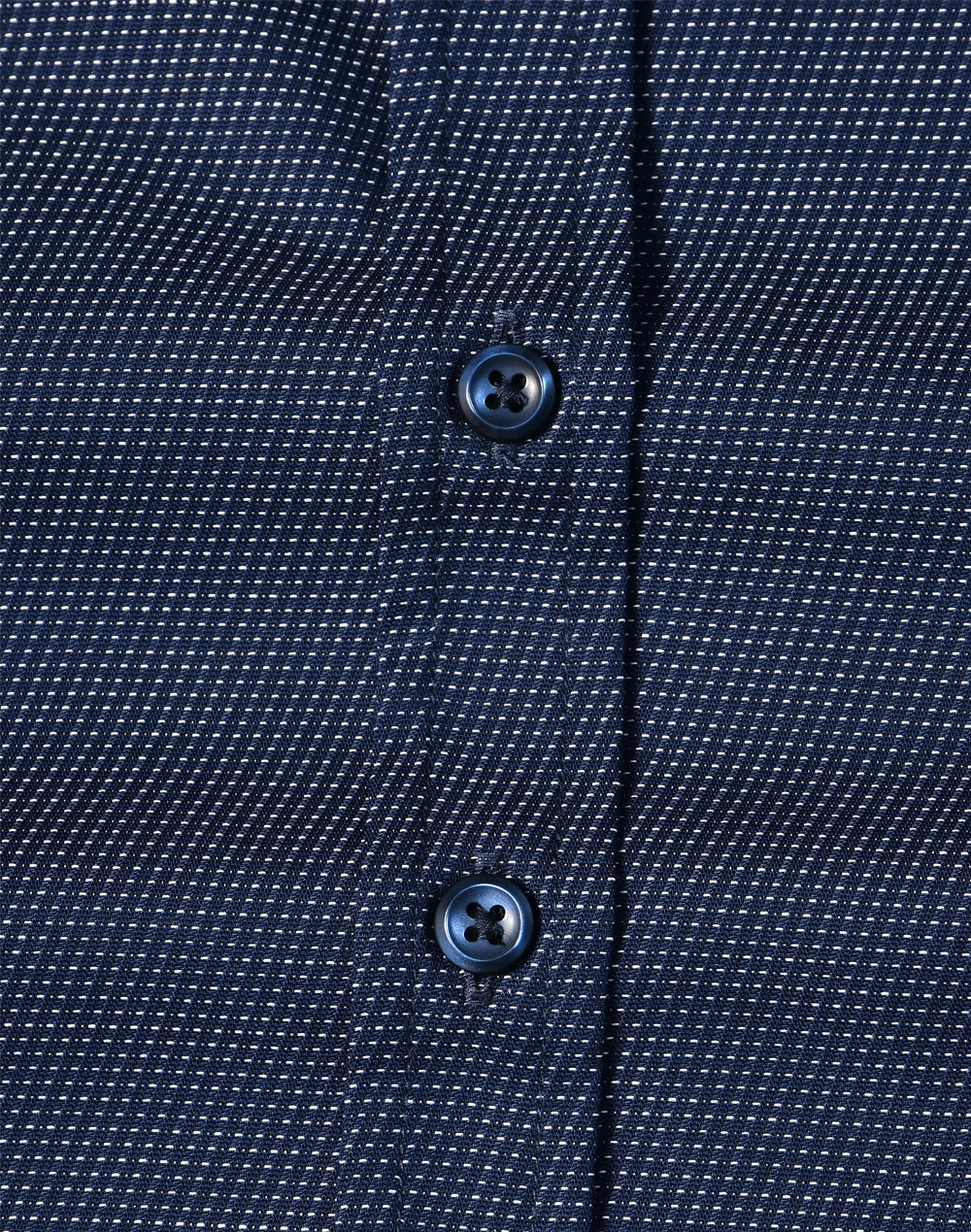 Ascot Ladies Long Sleeve Dot Jacquard Stretch Shirt - Navy - View