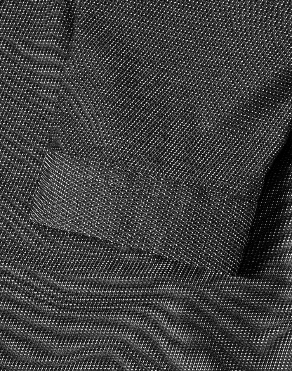 Ascot Ladies 3/4 Sleeve Dot Jacquard Stretch Shirt - Black - View