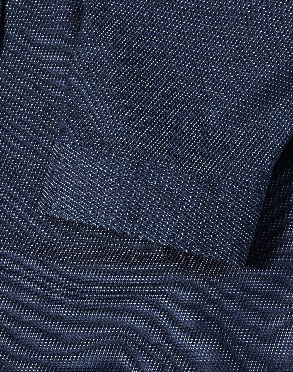 Ascot Ladies 3/4 Sleeve Dot Jacquard Stretch Shirt - Navy - View