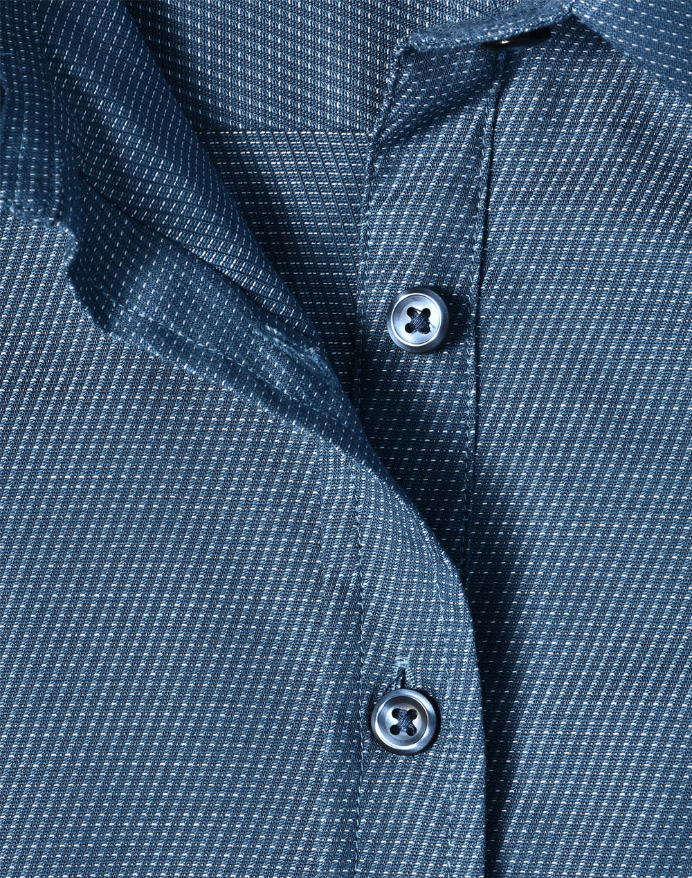 Ascot Ladies 3/4 Sleeve Dot Jacquard Stretch Shirt - Ocean Blue - View
