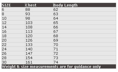 Women's CoolDry 3/4 Sleeve Shirt - Size guide