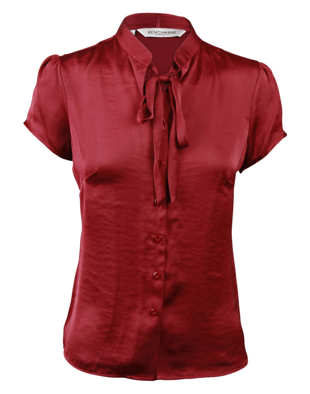 Women's Tie Neck Blouse - Shiraz - Front