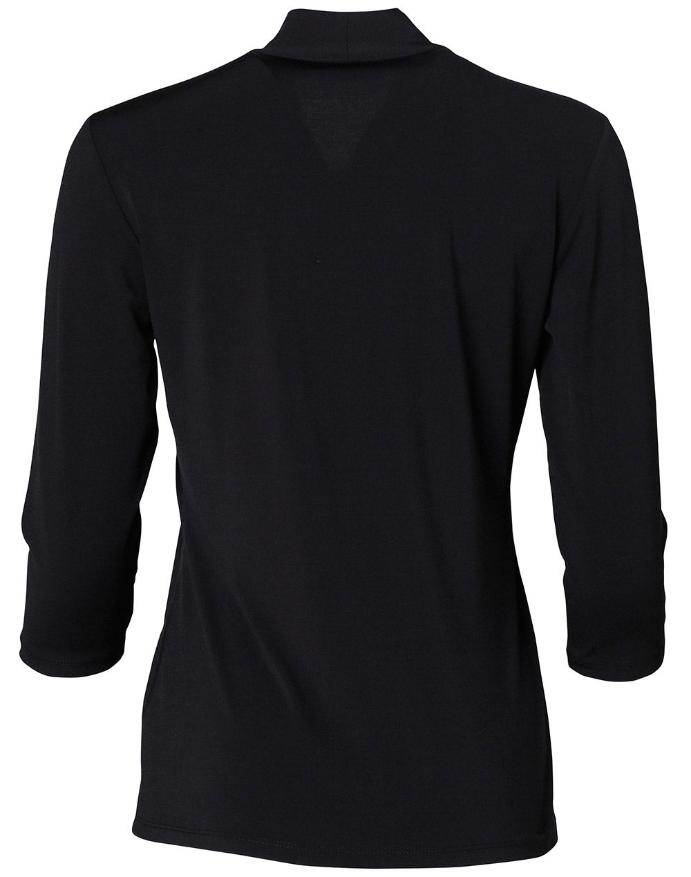 Ladies 3/4 Sleeve Stretch Knit Top Isabel - Black - Back