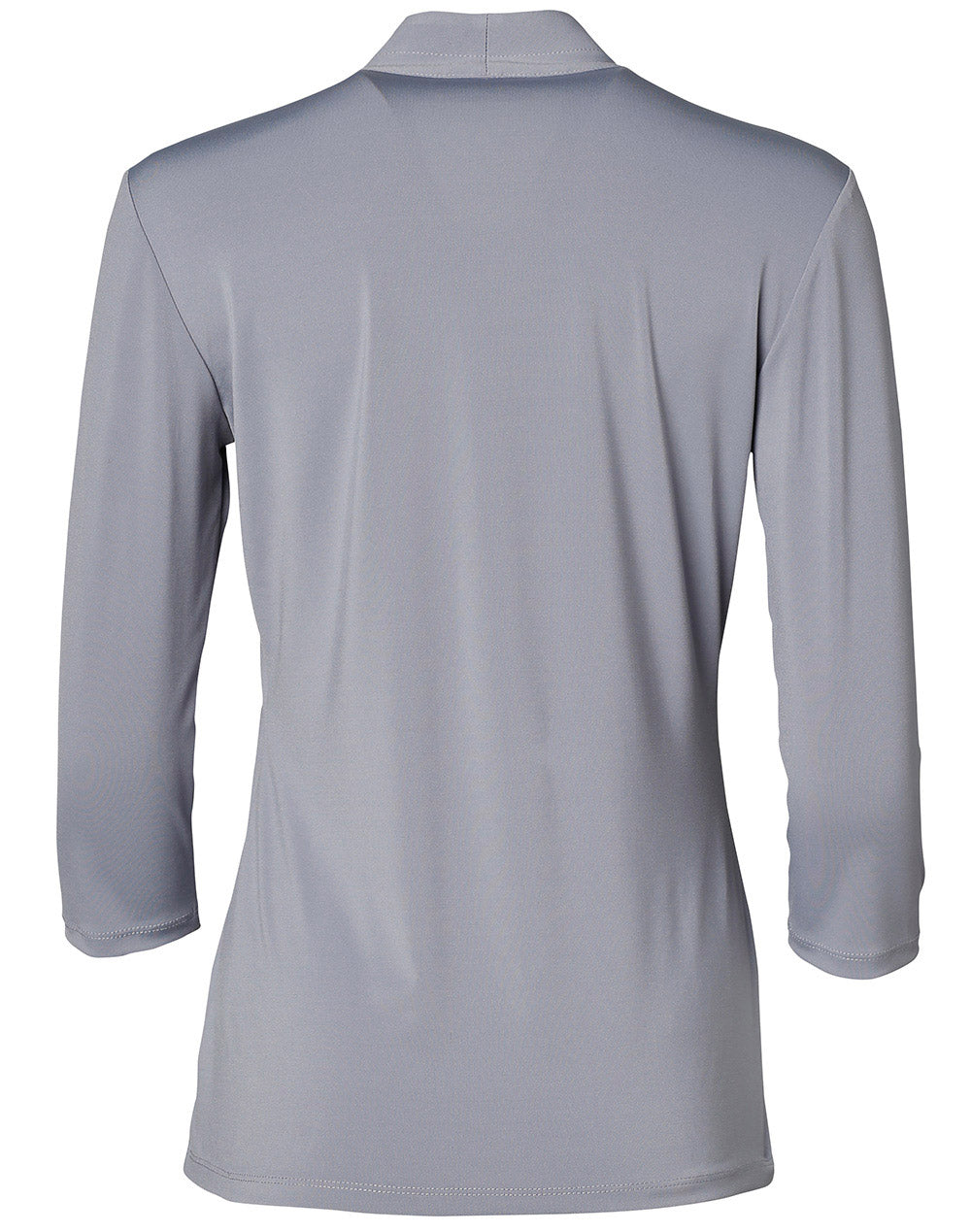 Ladies 3/4 Sleeve Stretch Knit Top Isabel - Dusk Grey - Back