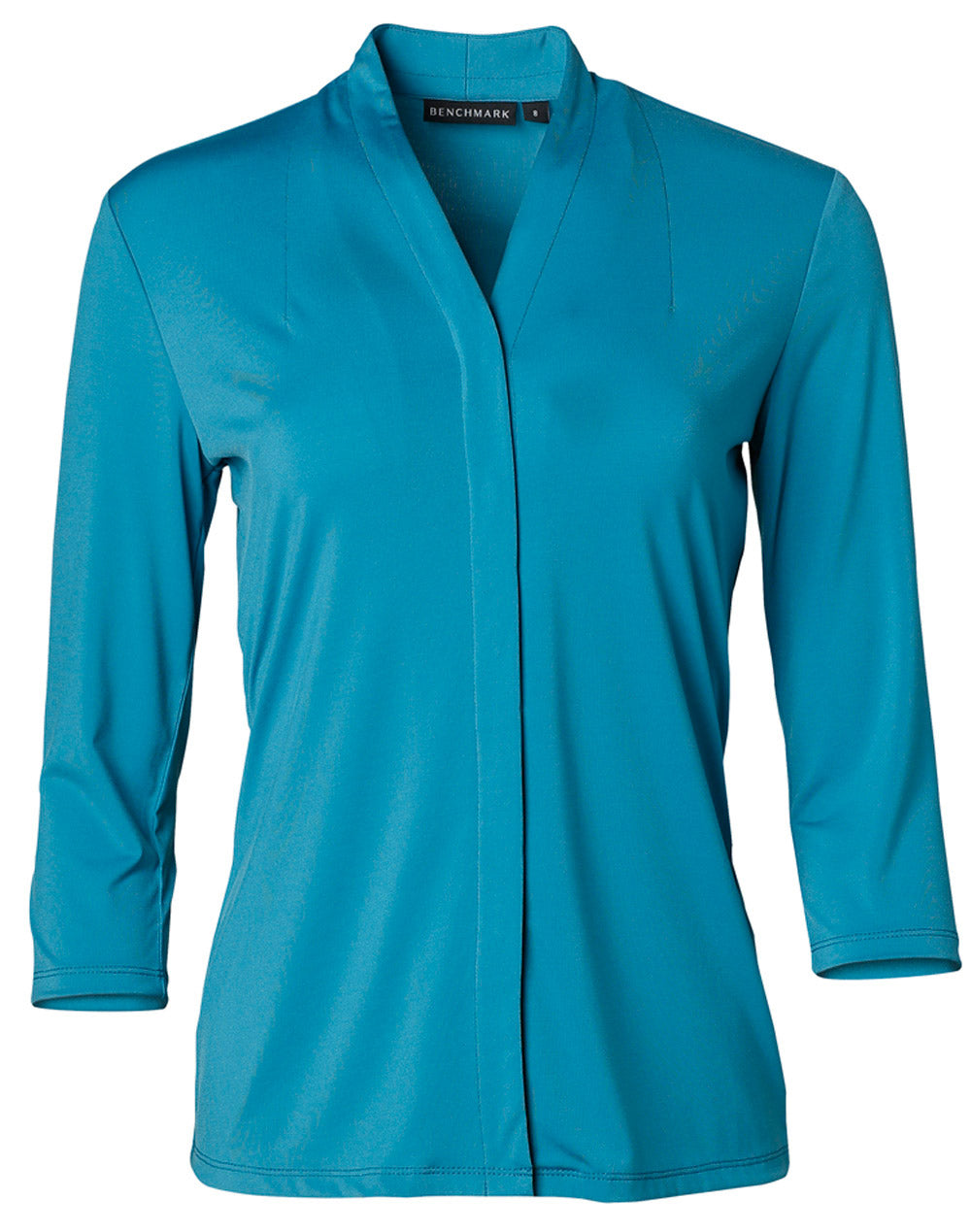 Ladies 3/4 Sleeve Stretch Knit Top Isabel - Pagoda - Front