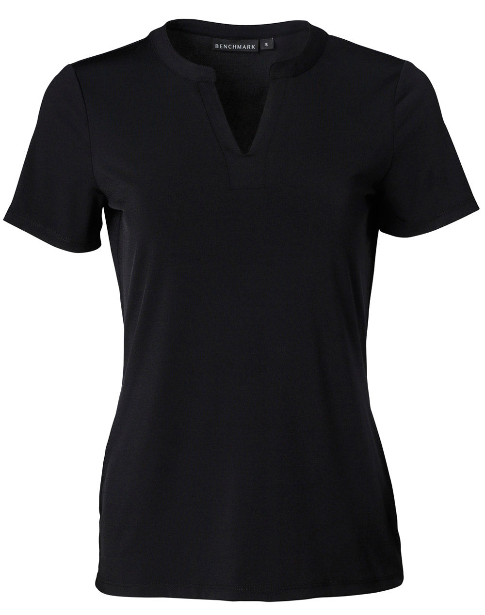 Ladies Short Sleeve Knit Top Sofia - Black - Front