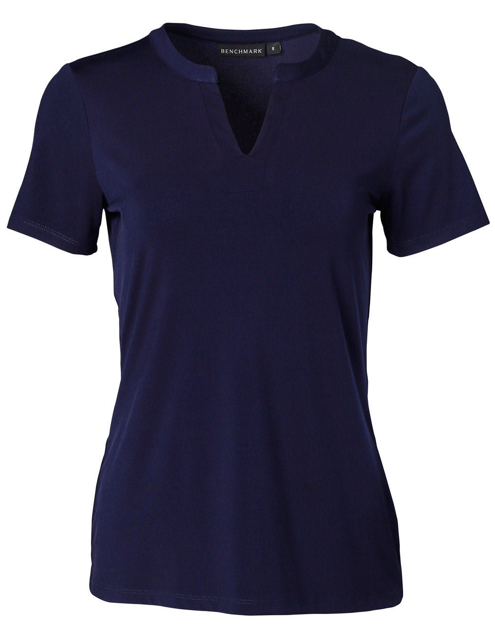 Ladies Short Sleeve Knit Top Sofia - Navy - Front