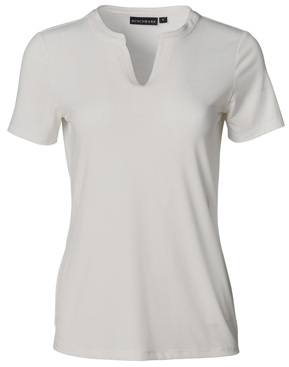 Ladies Short Sleeve Knit Top Sofia - White - Front