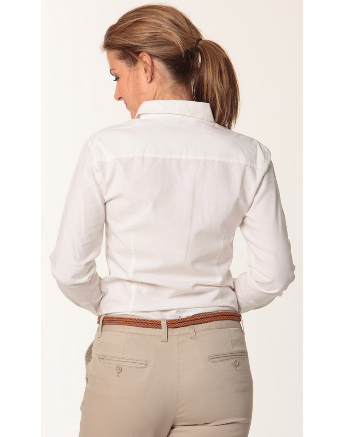 Women's Washed Oxford Long Sleeve Shirt - Back