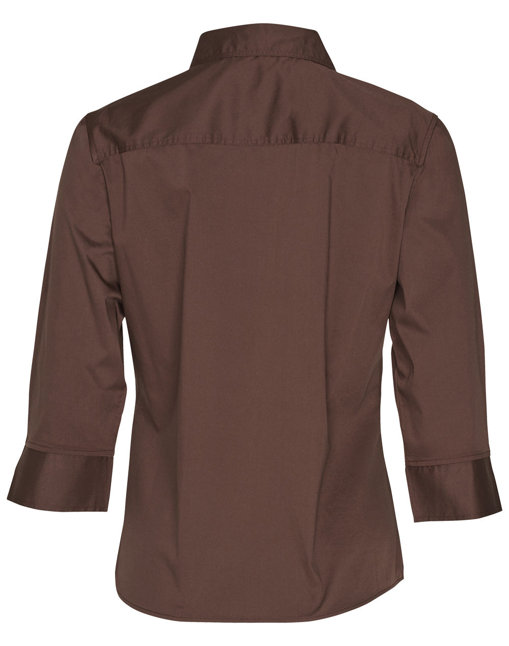 Women's 3/4 Sleeve Military Shirt - Mocha - Back