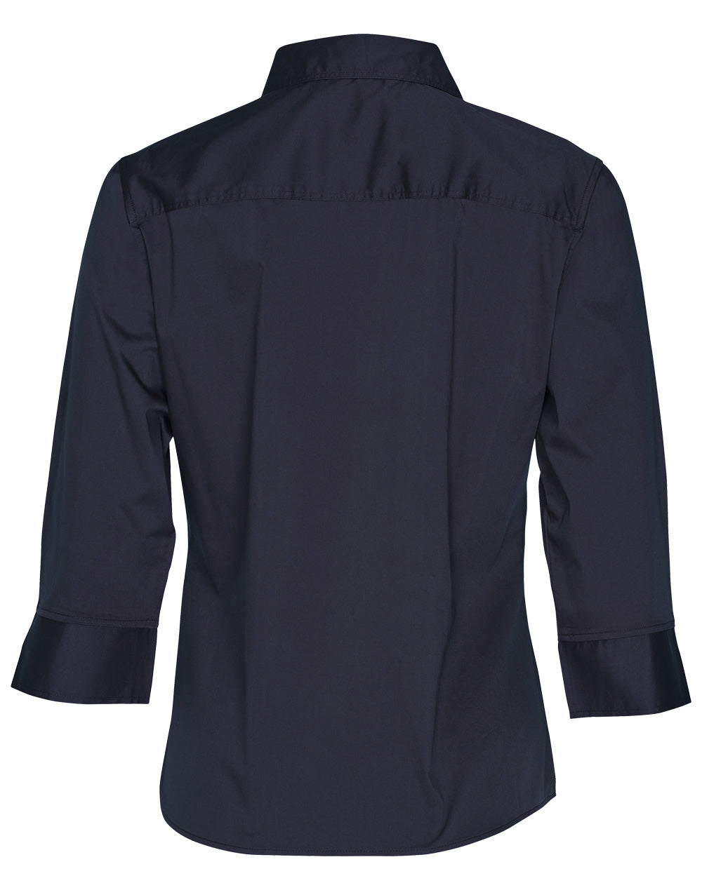 Women's 3/4 Sleeve Military Shirt - Navy - Back