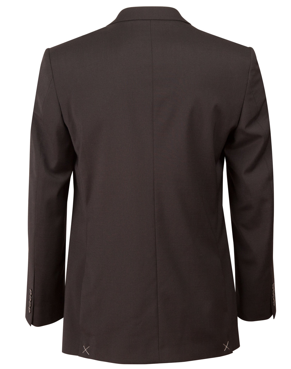 Men's Wool Blend Stretch Two Buttons Jacket - Black - Back