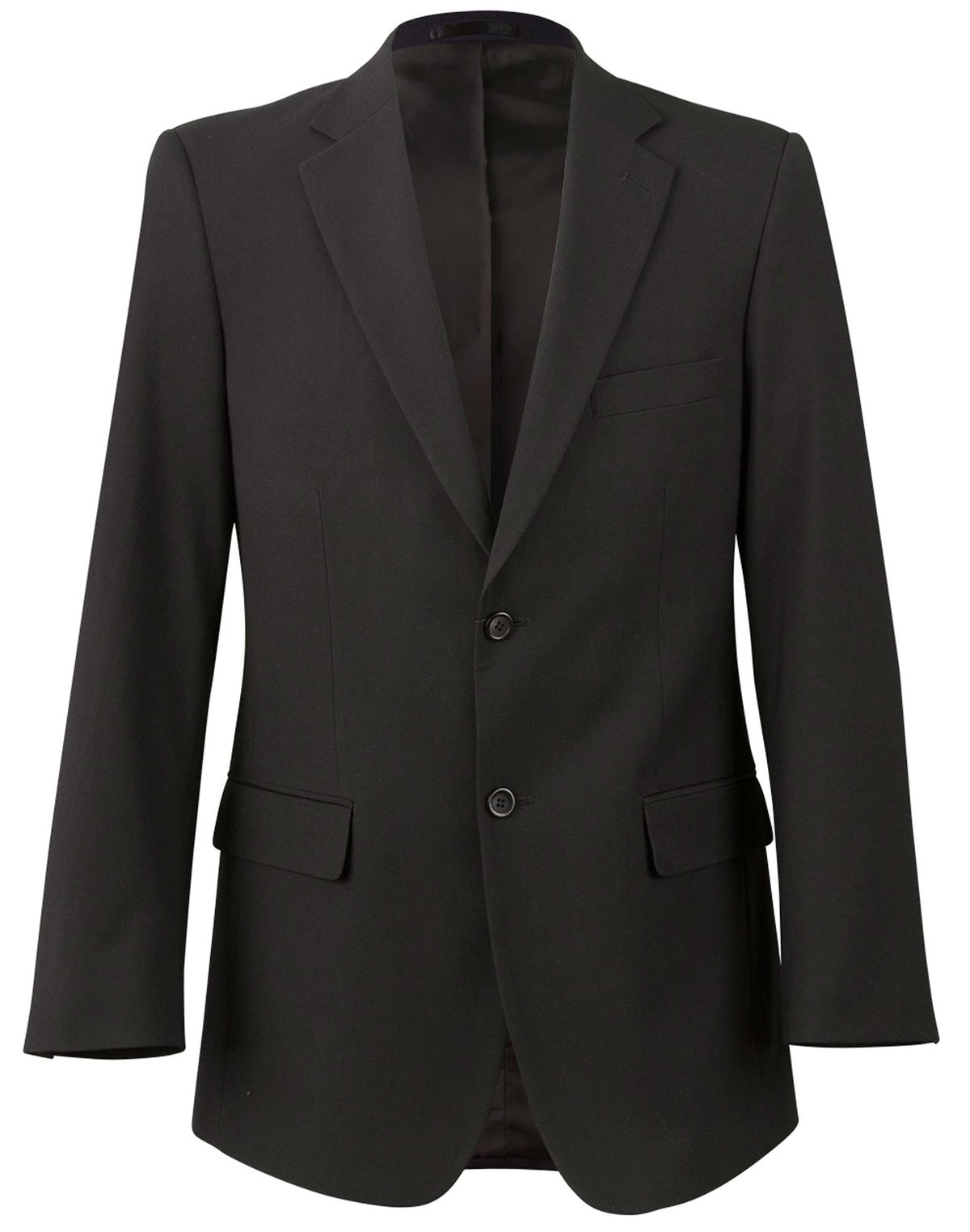 Men's Poly/Viscose Stretch Jacket - Black - Front