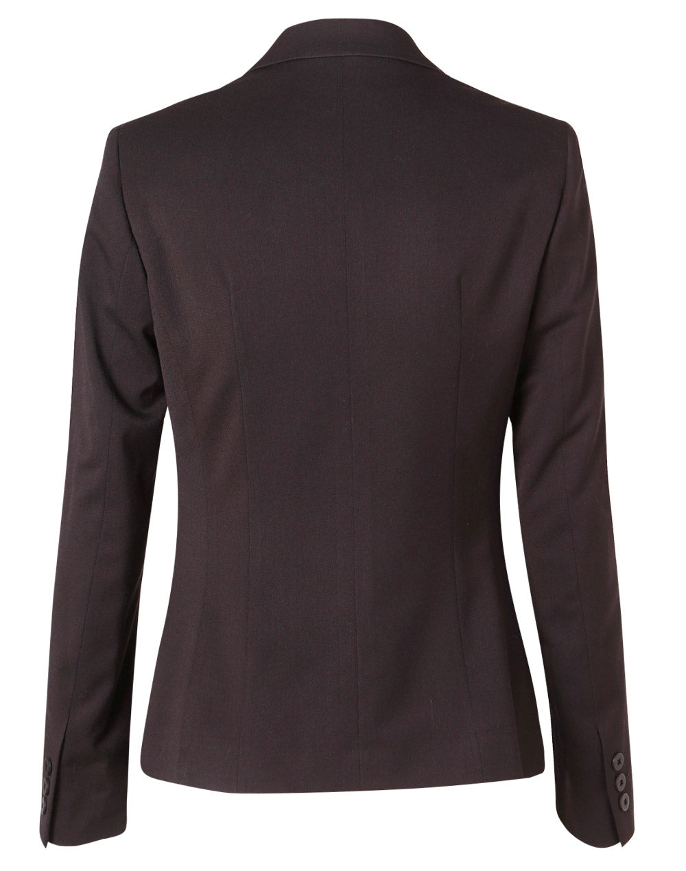 Women's Poly/Viscose Stretch One Button Cropped Jacket - Charcoal - Back