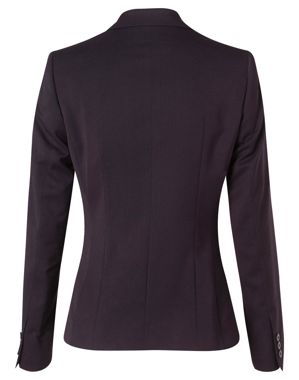 Women's Poly/Viscose Stretch One Button Cropped Jacket - Navy - Back