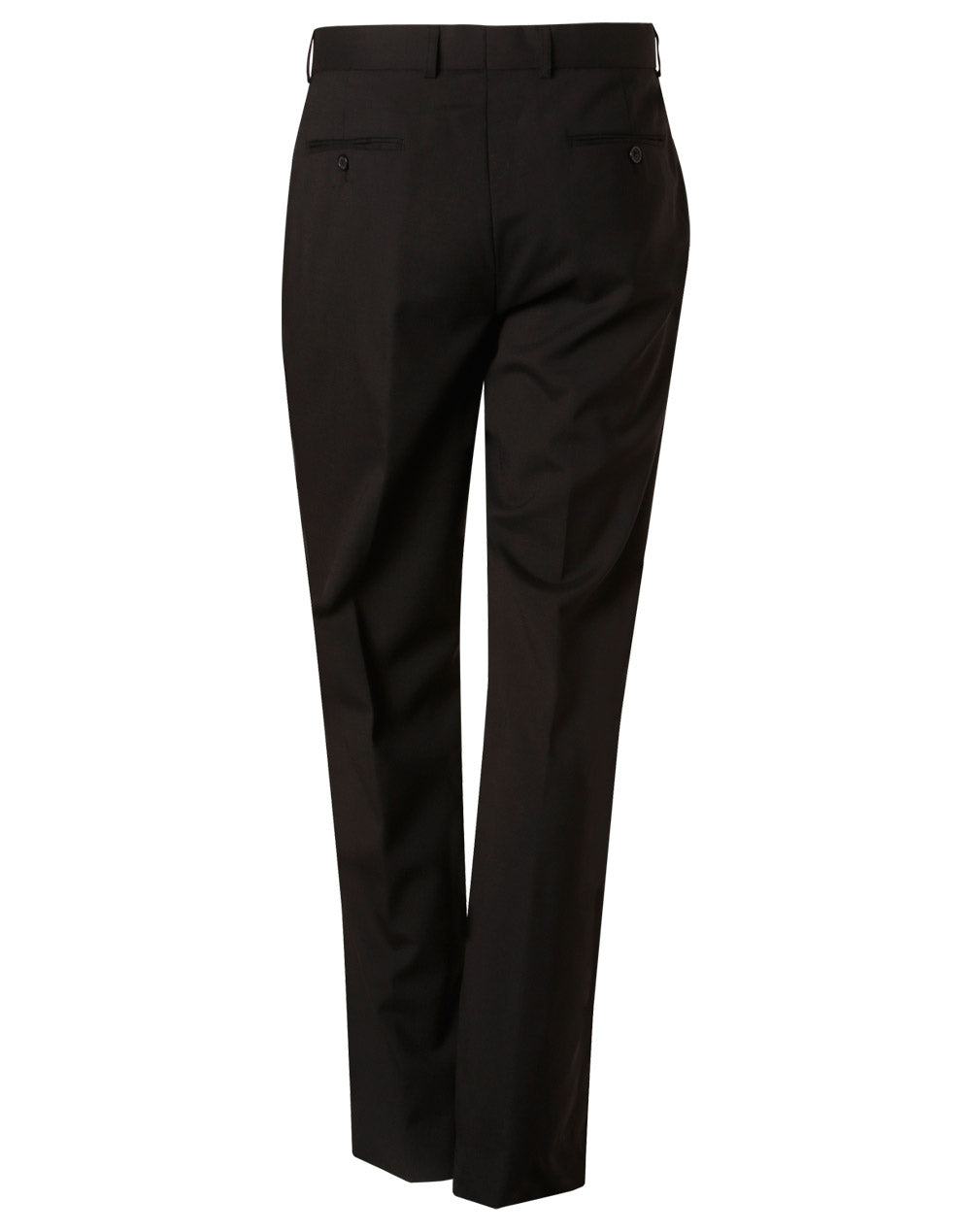 Men's Wool Blend Stretch Pants - Black - Back