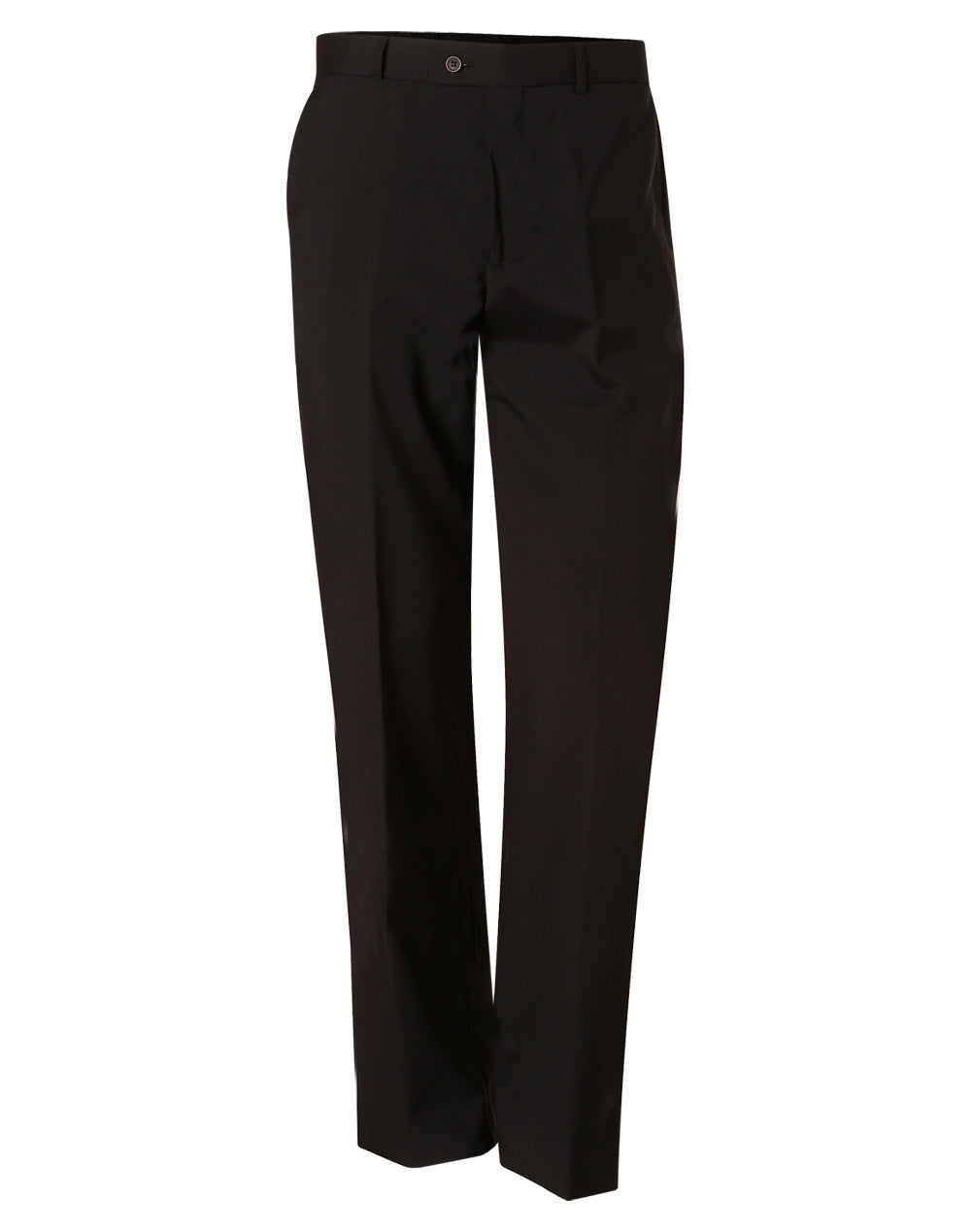 Men's Wool Blend Stretch Pants - Black - Front