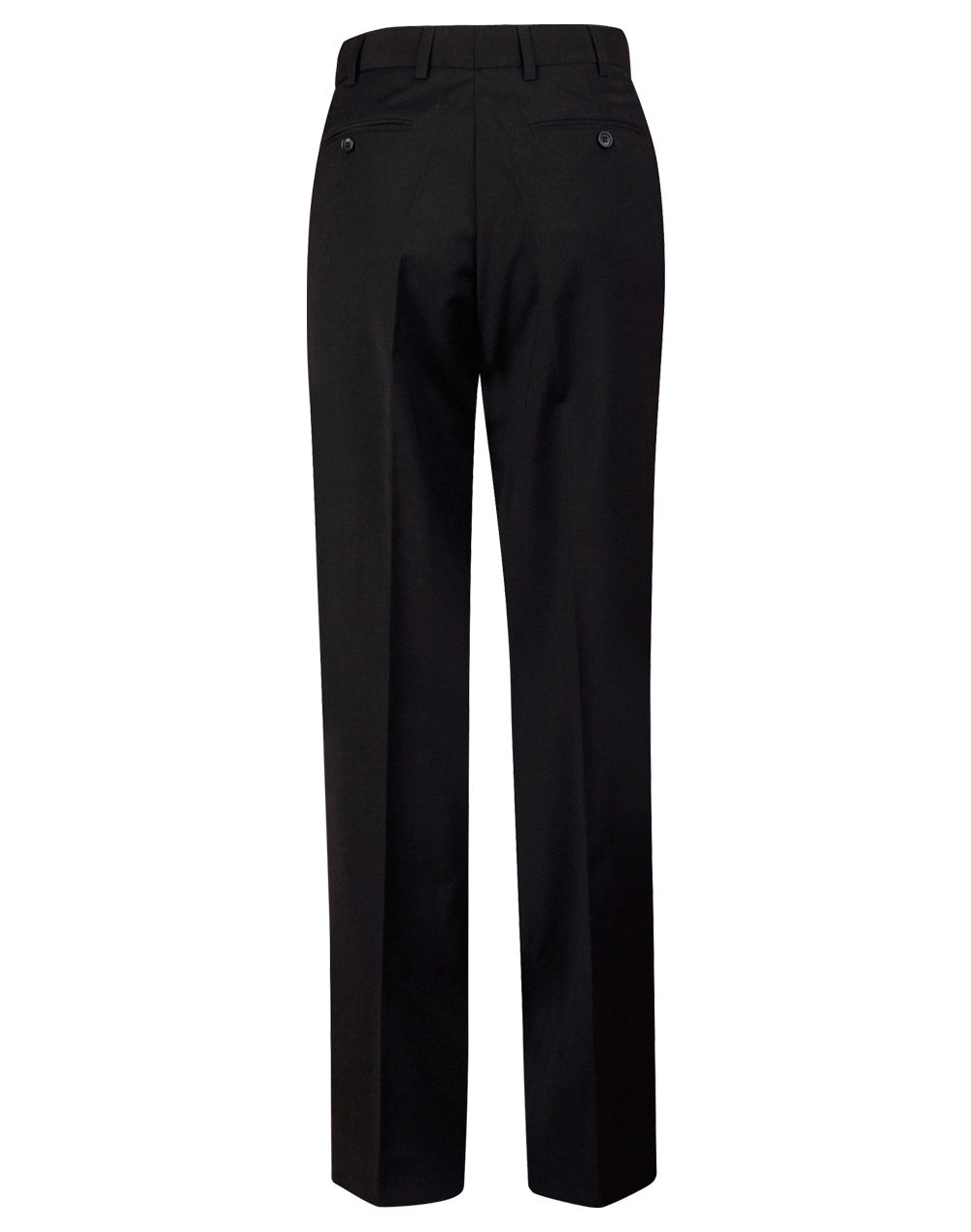 Men’s Wool Blend Stretch Flexi Waist Pants - Black - Back