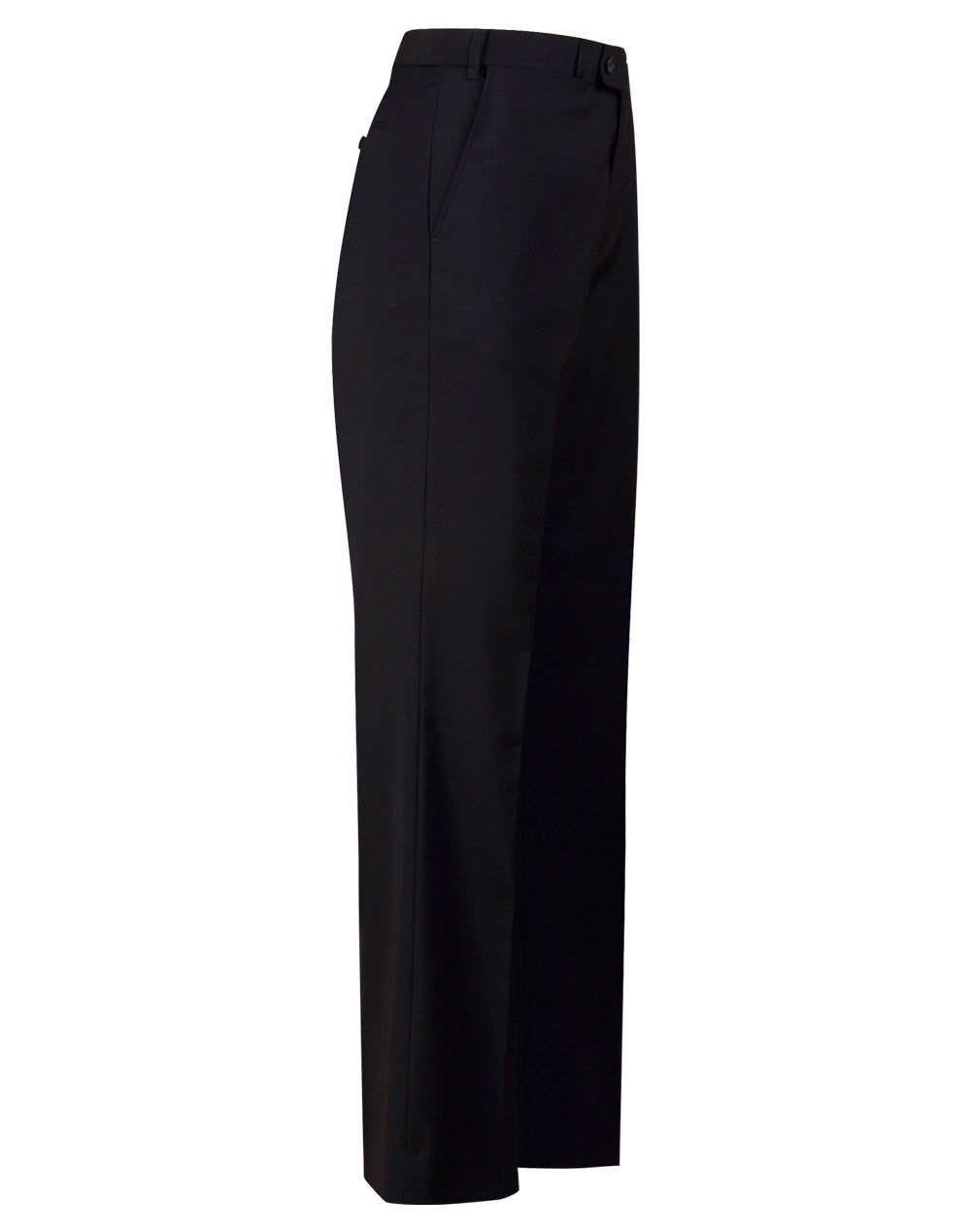 Men’s Wool Blend Stretch Flexi Waist Pants - Black - View