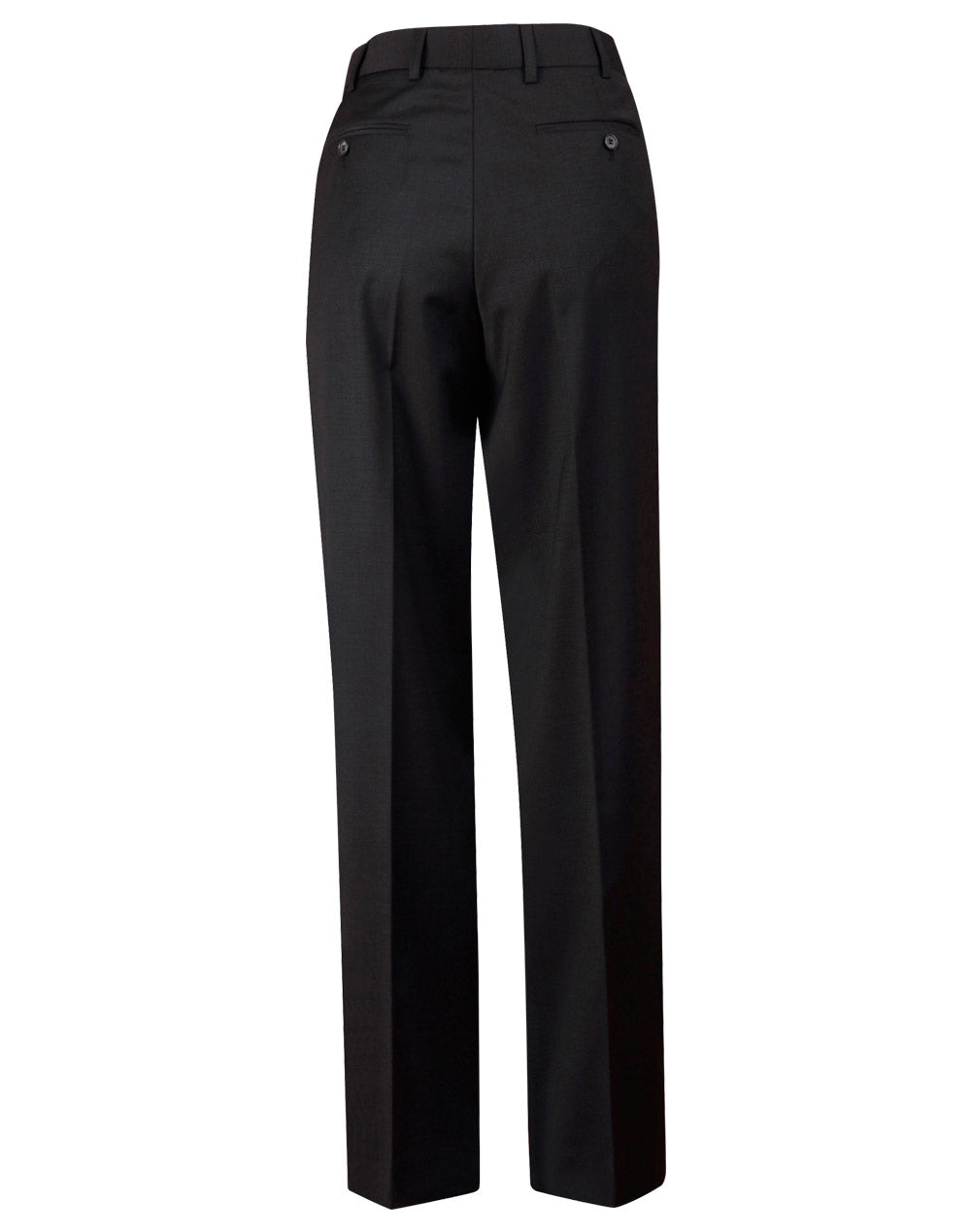 Men’s Wool Blend Stretch Flexi Waist Pants - Charcoal - Back