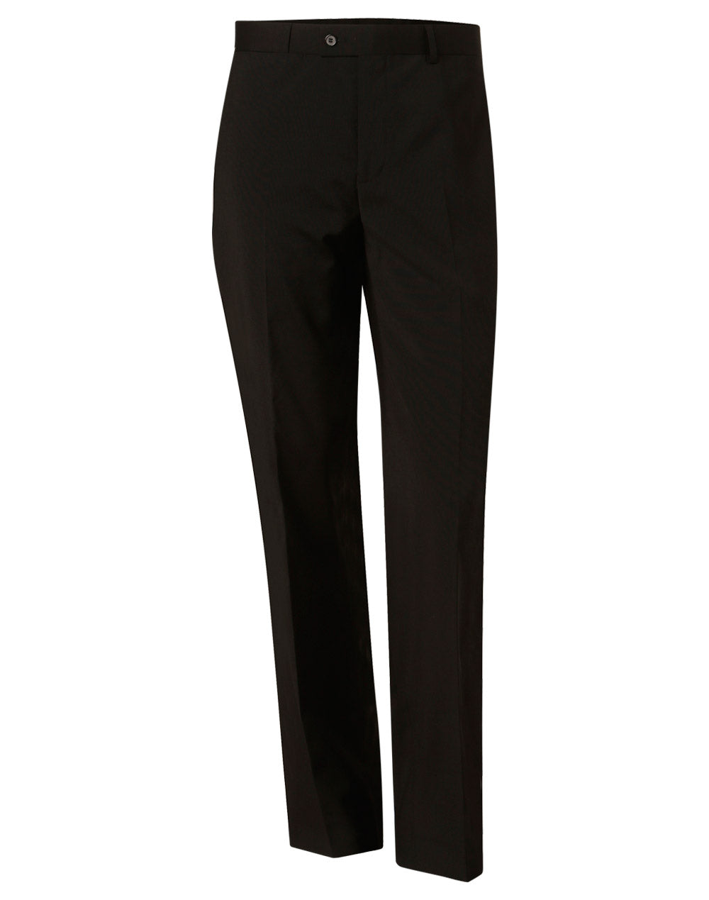 Men's Poly/Viscose Stretch Pants Flexi Waist - Black - Front