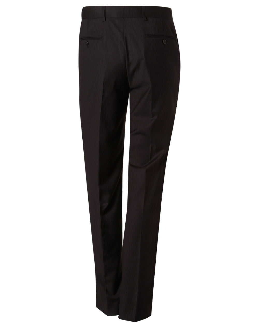 Men's Poly/Viscose Flexi Waist Stretch Pants - Black - Back