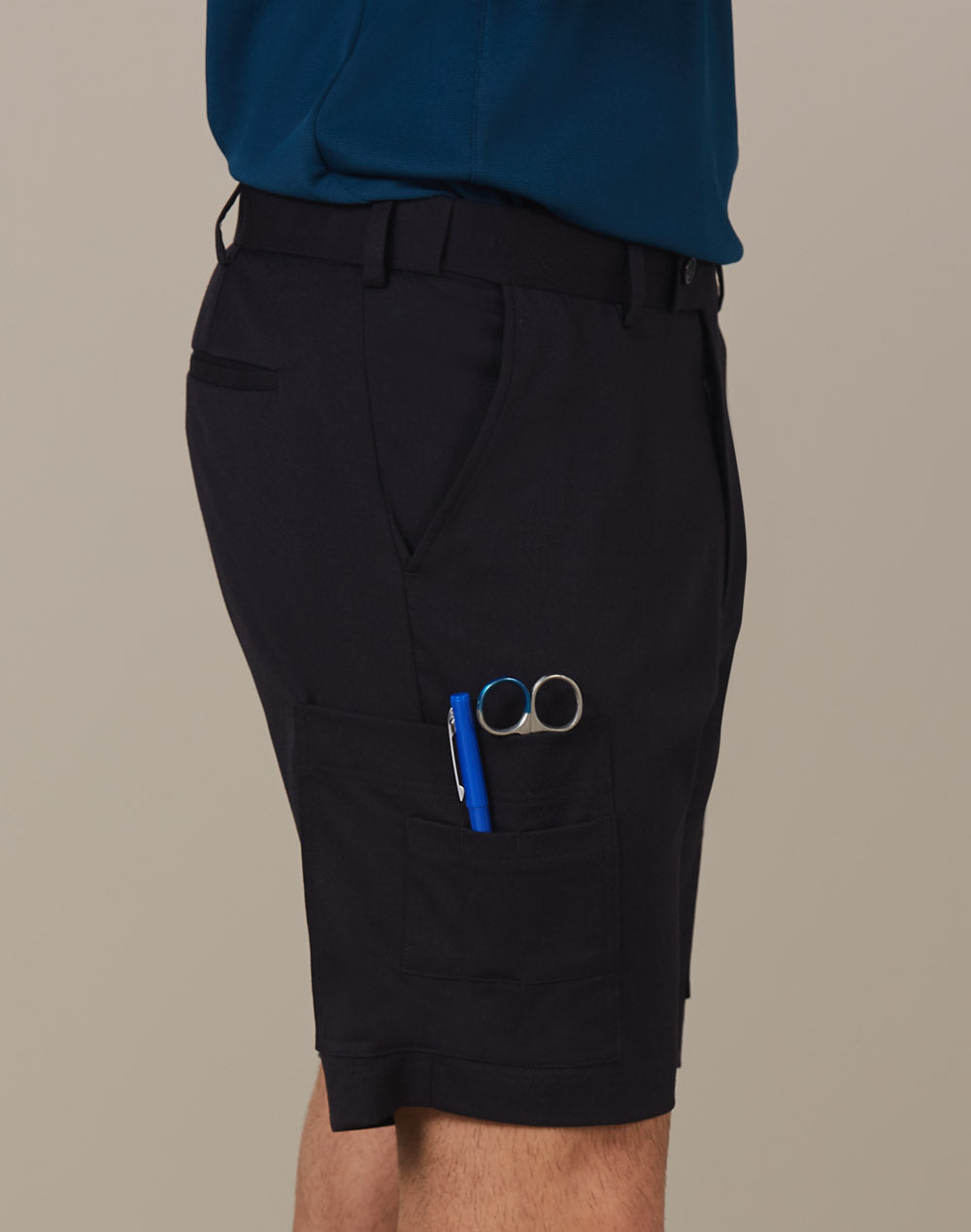Mens Utility Cargo Shorts - Navy - View
