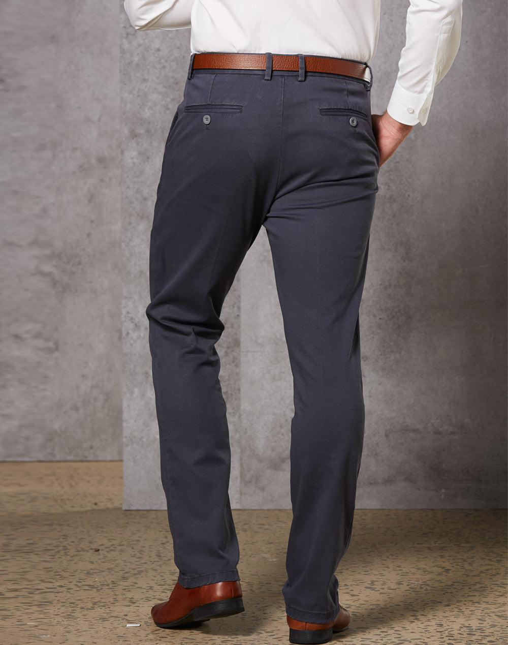 Mens Boston Chino - Dark Grey - Back