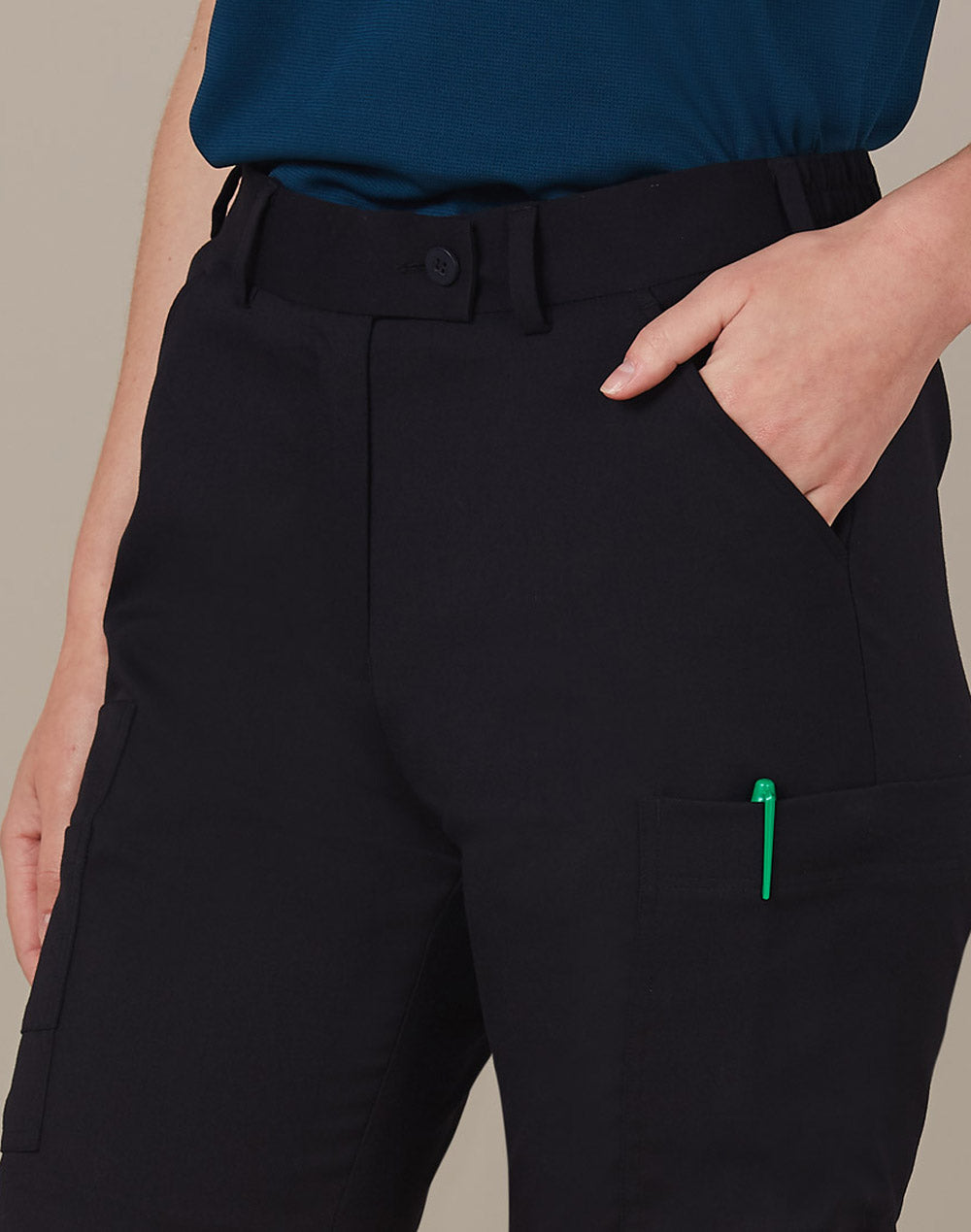 Ladies Utility Cargo Pants - Navy - View