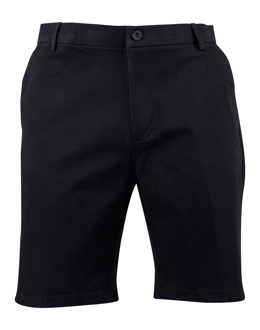 Mens Stretch Slimfit Boston Chino Shorts - Black - Front