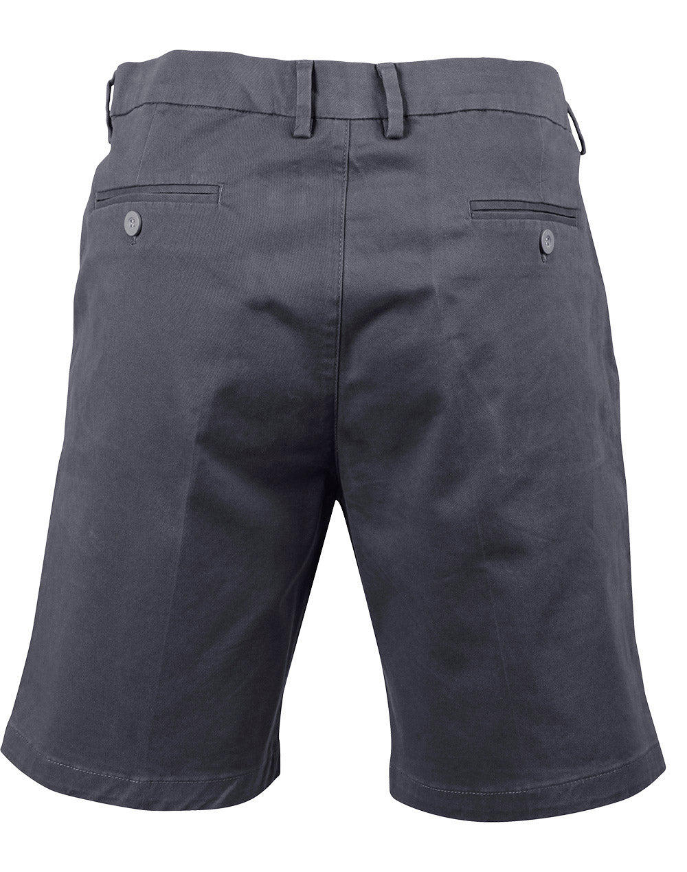 Mens Stretch Slimfit Boston Chino Shorts - Dark Grey - Back