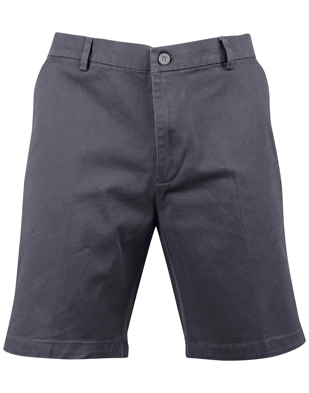 Mens Stretch Slimfit Boston Chino Shorts - Dark Grey - Front