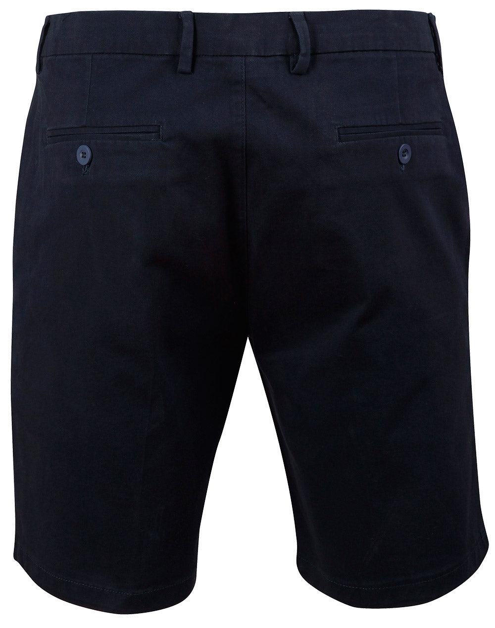 Mens Stretch Slimfit Boston Chino Shorts - Navy - Back